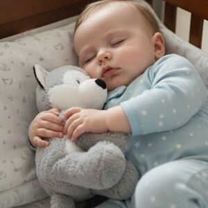 Carter’s Grey Soft Cozy Wolf Siberian Husky Plush Lovey Toy 2022